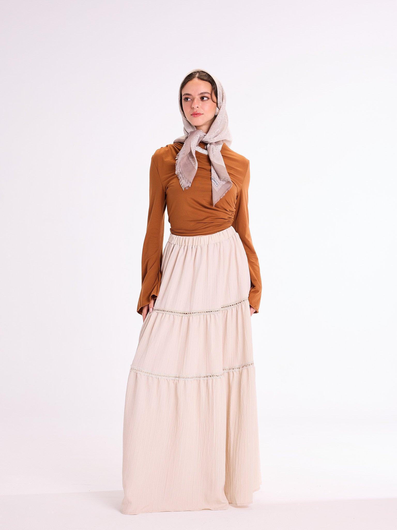 Latte Flowy Skirt