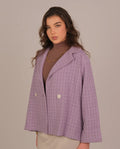 Textured Double-Button Jacket - lavender