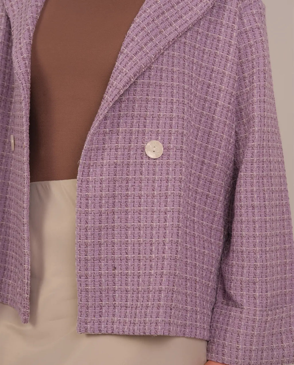 Textured Double-Button Jacket - lavender