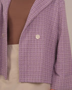 Textured Double-Button Jacket - lavender