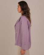 Textured Double-Button Jacket - lavender