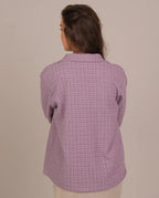 Textured Double-Button Jacket - lavender