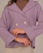 Textured Double-Button Jacket - lavender