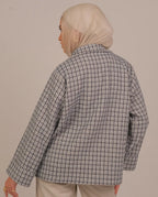 Textured Double-Button Jacket -Blue
