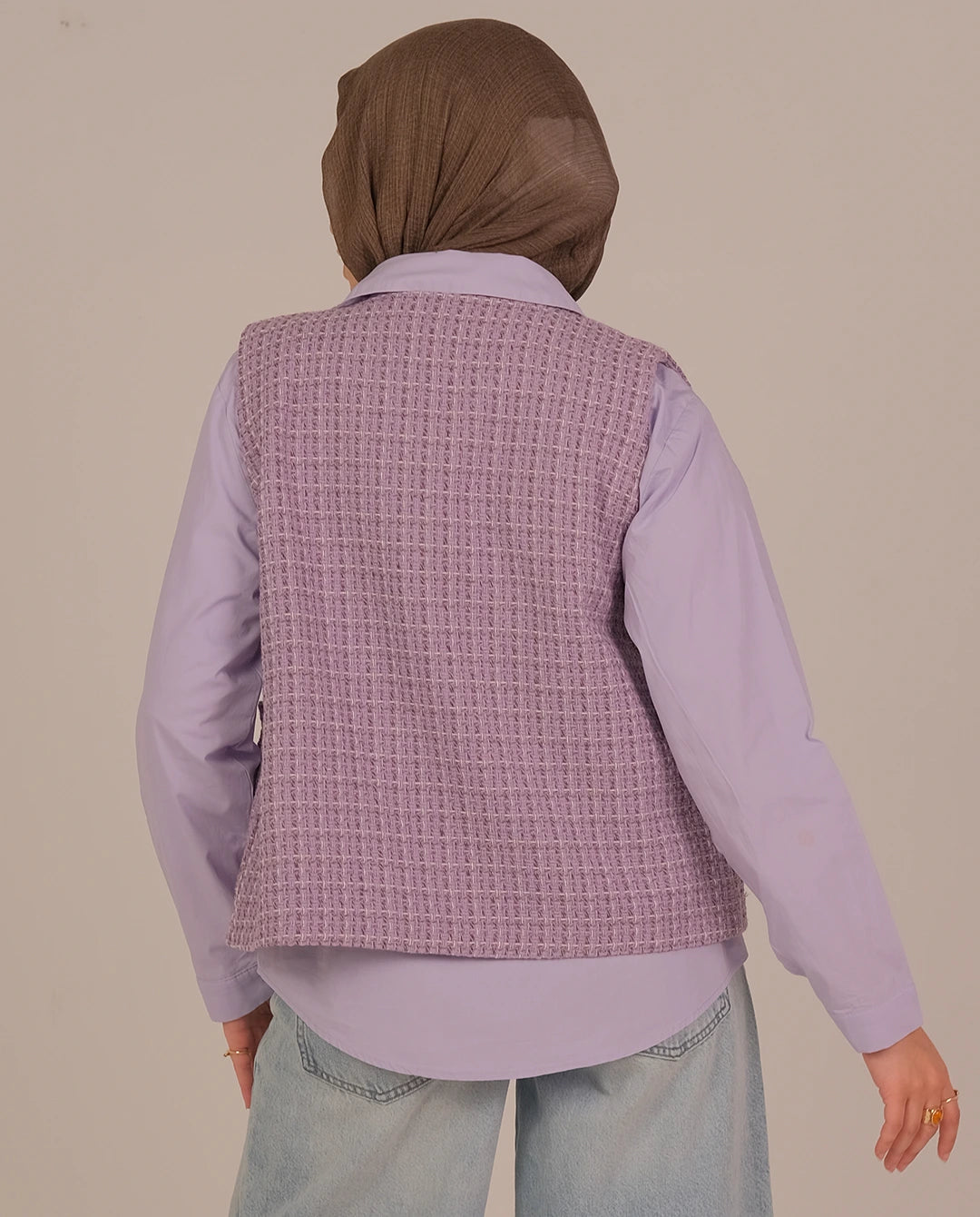 Textured waistcoat - lavender
