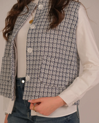 Textured waistcoat - Blue