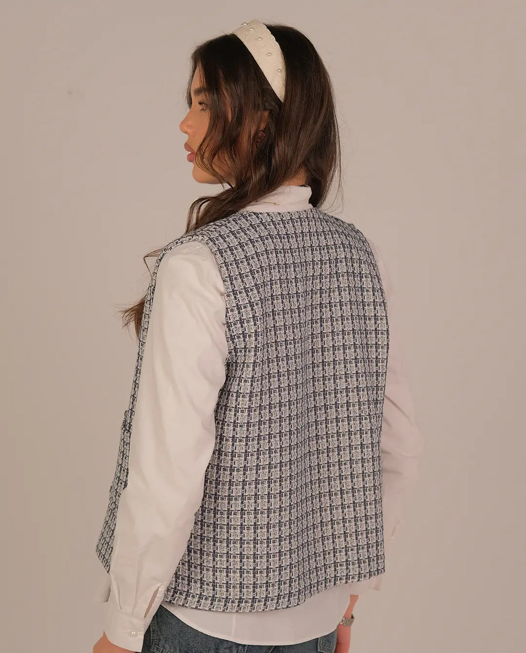 Textured waistcoat - Blue