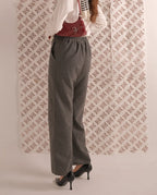 High waist Wool Pants-Gray