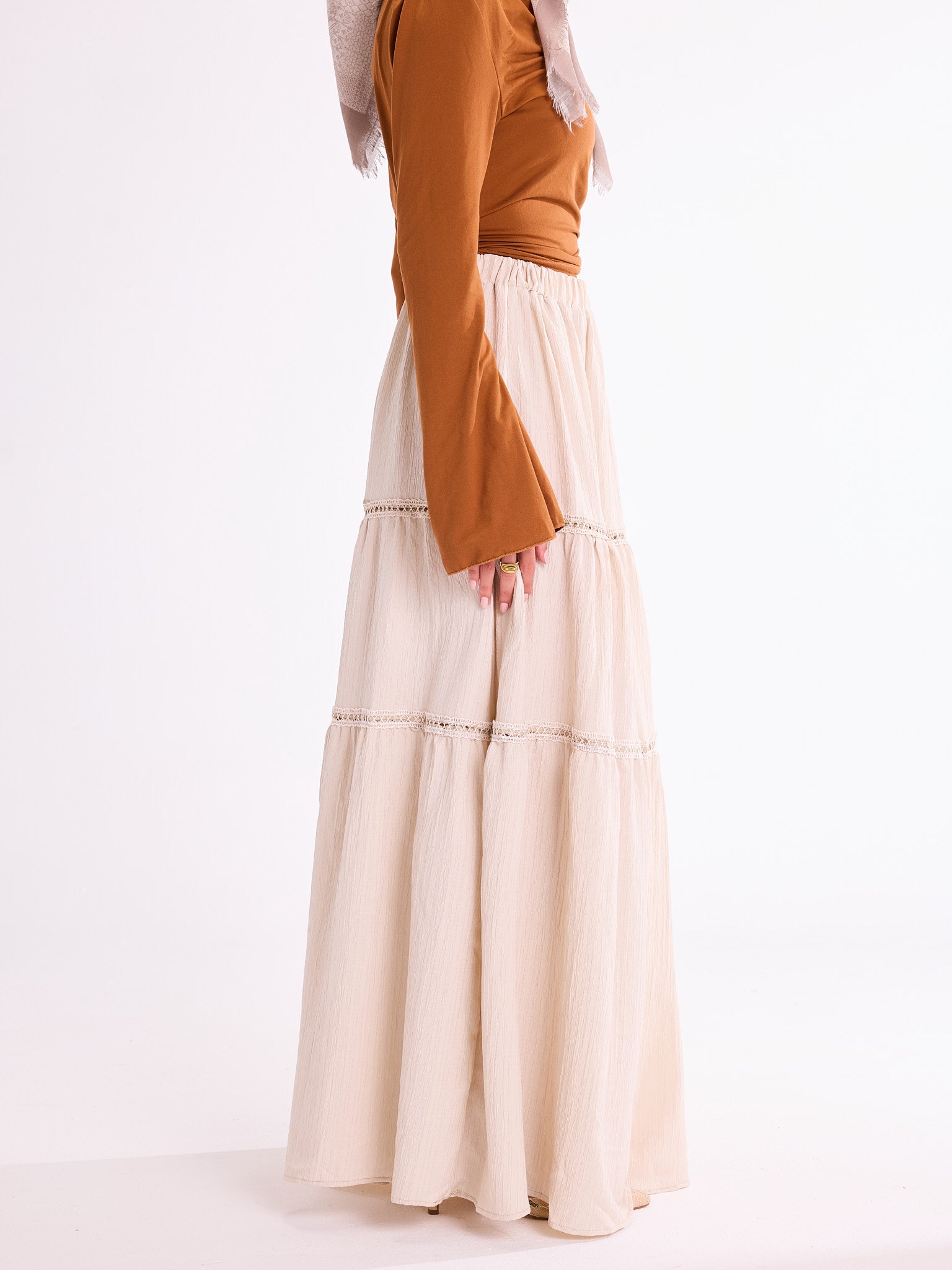 Latte Flowy Skirt