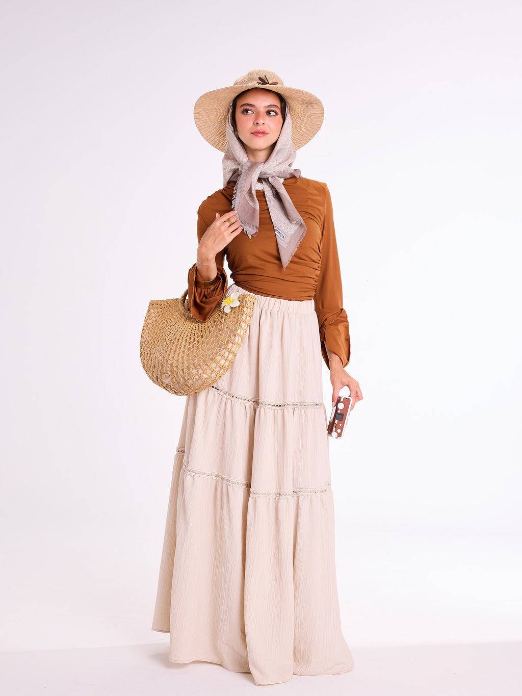 Latte Flowy Skirt