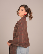 Mocha Stripe Wool Shawl